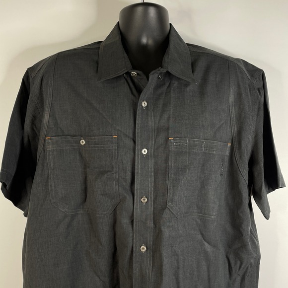 ORVIS Mens Dark Gray Short Sleeve Button Up Shirt XL Polyester Outdoor Casual - Picture 10 of 16